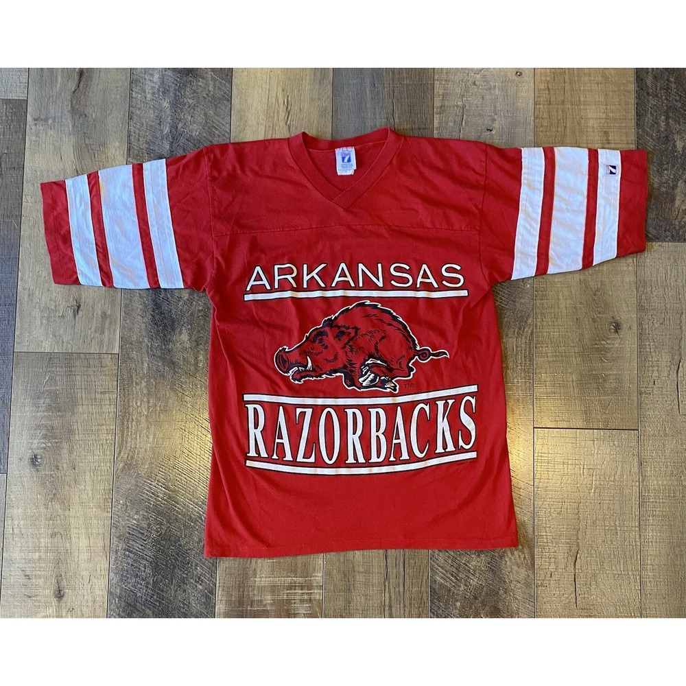 Vintage 90s Arkansas Razorbacks Shirt Football Jersey Made In USA Mens Medium